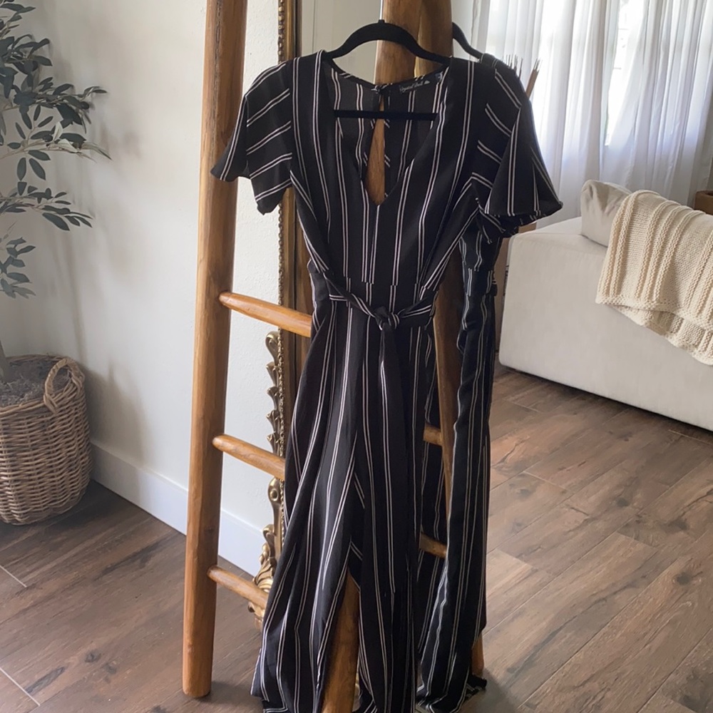 Black Striped Jumpsuit